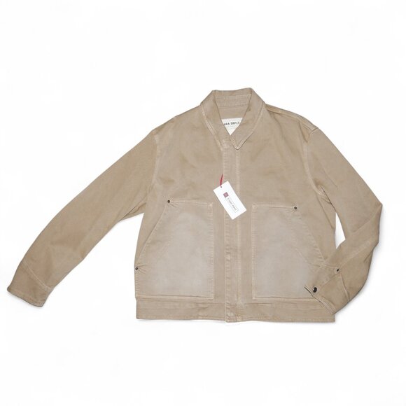 Zara SRPLS Denim Worker Jacket Men's Size XL in Distressed Khaki/Tan NWT - Picture 14 of 16